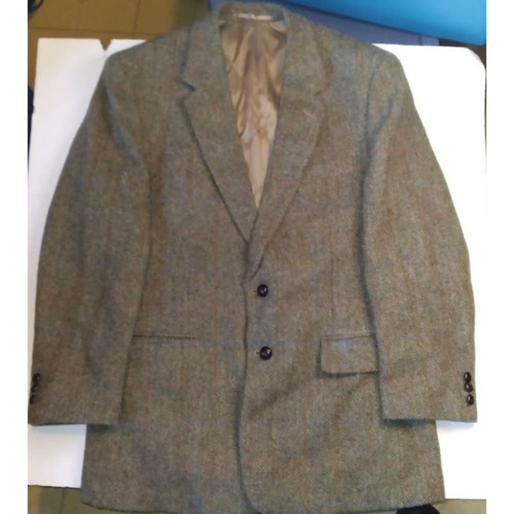 Vintage Harris Tweed Handwoven Scottish Wool Blazer Jacket Size 40R